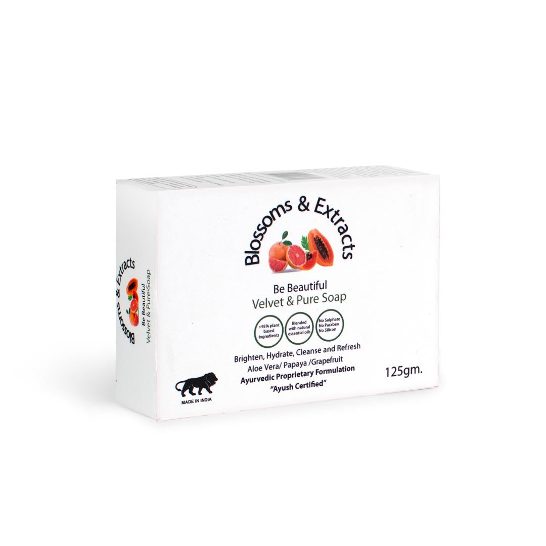 Blossoms & Extracts VELVET & PURE SOAP (with Papaya Extract, Grapefruit Extract, Orange Peel)