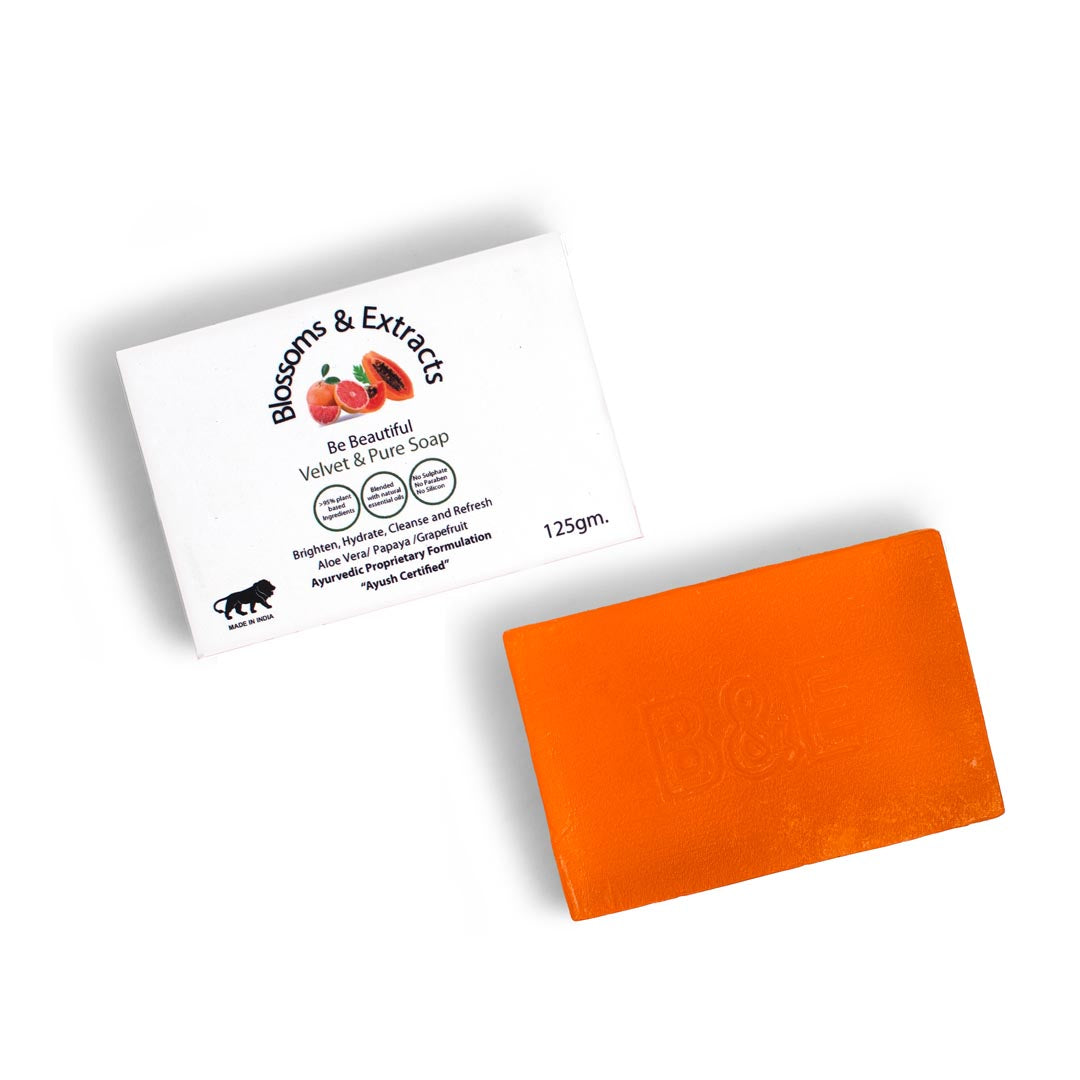 Blossoms & Extracts VELVET & PURE SOAP (with Papaya Extract, Grapefruit Extract, Orange Peel)