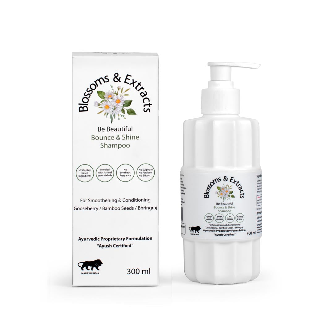 Blossoms & Extracts BOUNCE & SHINE SHAMPOO (with Indian Gooseberry,Bamboo Seeds , Mendhika & Bhringraj)