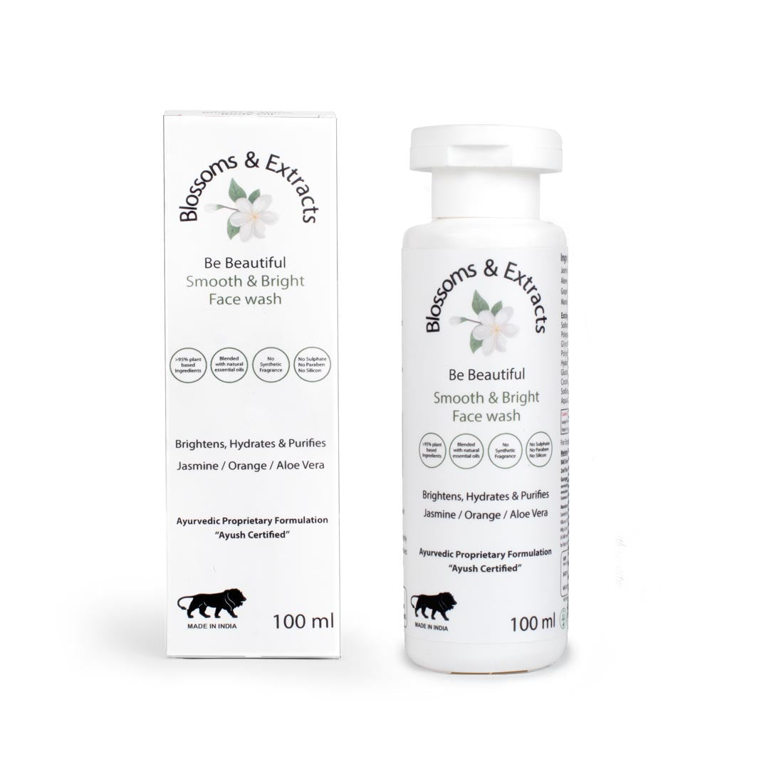 Blossoms & Extracts SMOOTH & BRIGHT FACE WASH Glow Like Never Before, Jasmine Extract, Orange Peel Extract, Aloe Vera Extract, Papaya Extract