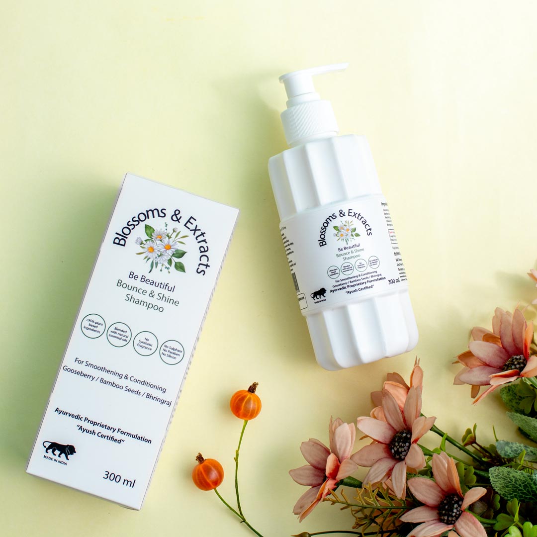 Blossoms & Extracts BOUNCE & SHINE SHAMPOO (with Indian Gooseberry,Bamboo Seeds , Mendhika & Bhringraj)