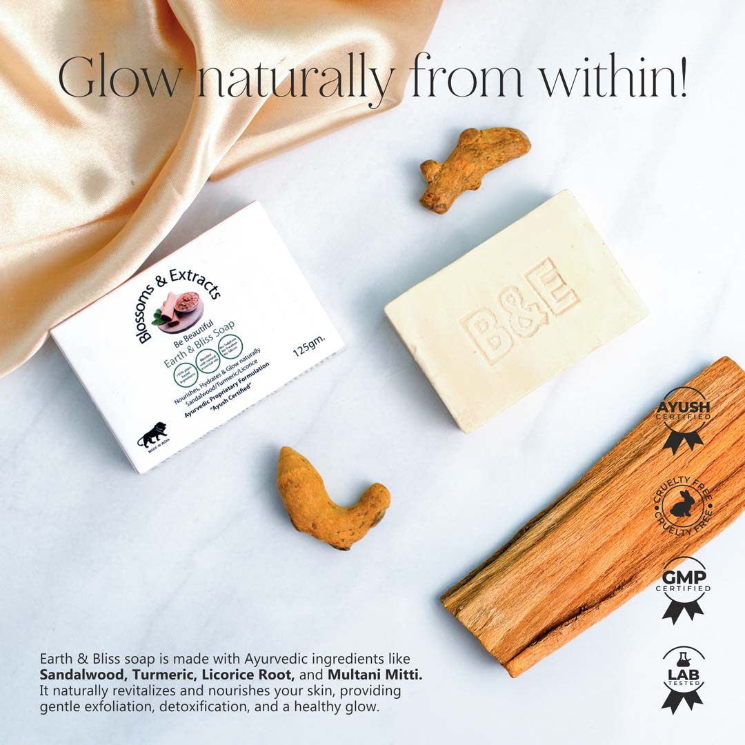 Blossoms & Extracts EARTH & BLISS SOAP (Licorice Extract, Sandalwood Extract, Turmeric Extract)