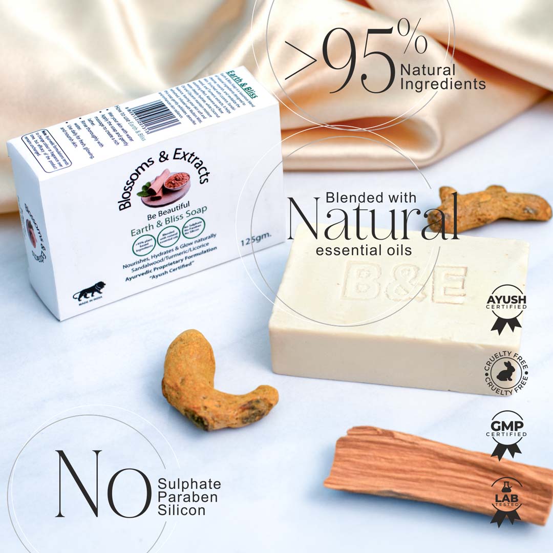 Blossoms & Extracts EARTH & BLISS SOAP (Licorice Extract, Sandalwood Extract, Turmeric Extract)