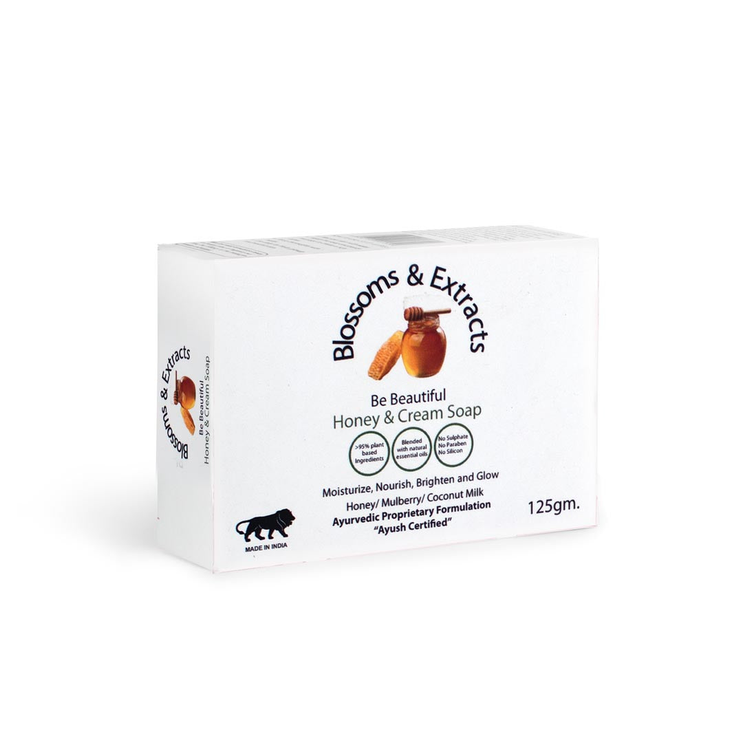 Blossoms & Extracts HONEY & CREAM SOAP  (Honey Extract, Aloe Vera Extract, Rose Water Extract)