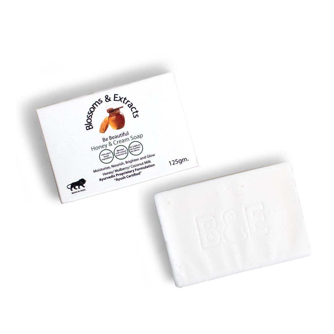 Blossoms & Extracts HONEY & CREAM SOAP  (Honey Extract, Aloe Vera Extract, Rose Water Extract)