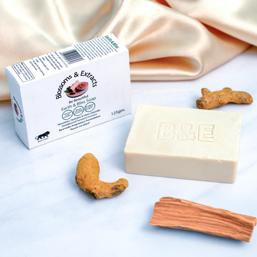 Blossoms & Extracts EARTH & BLISS SOAP (Licorice Extract, Sandalwood Extract, Turmeric Extract)